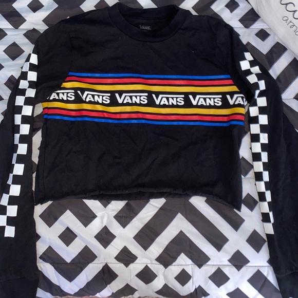 Vans Tops - Black Long Sleeved Crop Vans Shirt